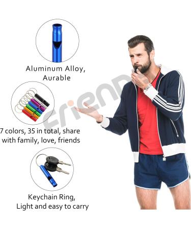 35-Piece Aluminum Emergency Whistle Keychain Set for Camping, Hiking, Hunting - Loud Sound, Cute Colors - Survival Gear - Buy Online on SooperMarket.com