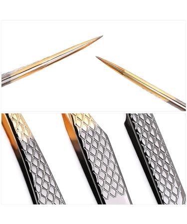 Arclon Lash Eyelash Extension Tweezers Set - 4Pcs Professional Straight and Curved Stainless Steel Precision Tweezers in Black Gold | Lash Extension Supplies - Buy Online on SooperMarket.com