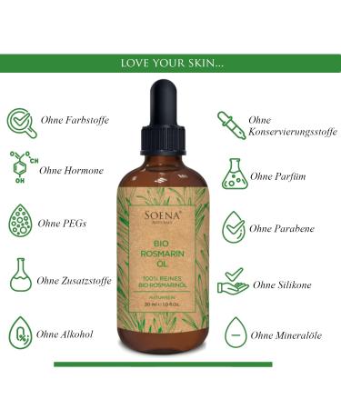 100% Organic Rosemary Oil for Hair Growth | Essential Oil for Lashes | Pure & Natural Hair Oil for Hair Loss - High Dose Rosemary Oil - Buy Online on SooperMarket.com
