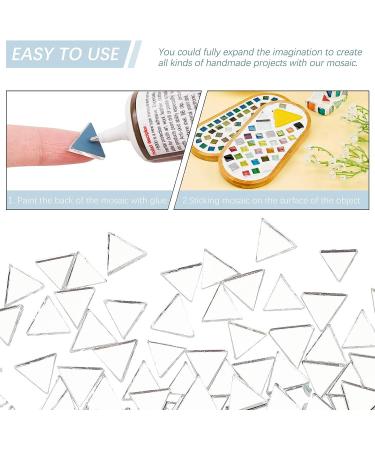 260g Clear Triangle Glass Mirror Tiles - Mini Decorative Mosaic Tiles for Crafts & Jewelry Making - Buy Online on SooperMarket.com