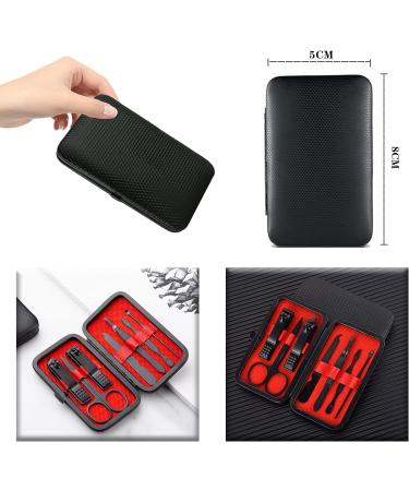Professional Manicure Stainless Steel Set 7 pcs Portable Nail Clippers Set Pedicure Set Eyebrow Grooming Kit Nail Care Tools with Luxurious Leather Case - Buy Online on SooperMarket.com