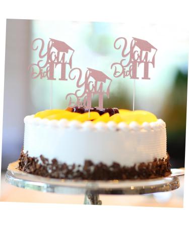 COOLHIYA 10pcs 2021 Graduation Cake Arrangement Graduation Party Supplies Glitter Graduation Pick Class of 2021 Graduation Cupcake Topper High School Grad Trencher Cap Cover Paper Food Golden 13x13.5cm - Buy Online on SooperMarket.com