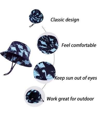 LANGZHEN Baby Girls Beach Sun Hat with Chin Strap - Navy Dinosaur, 6-12 Months - Buy Online on SooperMarket.com