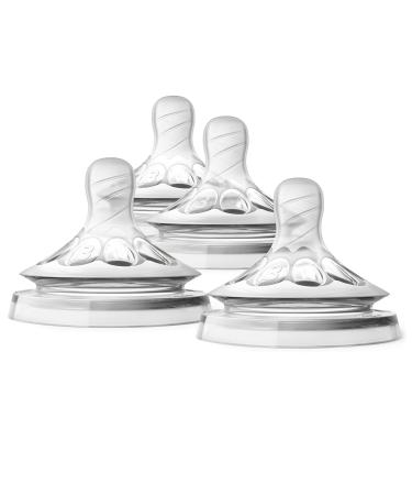 Philips Avent Natural Baby Bottle Medium Flow Nipple 3M+ 4pack Flow 3 SCF653/43