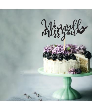Arthsdite We Will Miss You Cake Topper Farewell Cake Decoration for Job Change Farewell Retirement Graduation Party Cake Decoration Supplies - Black Glitter - Buy Online on SooperMarket.com