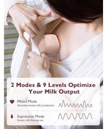 MomcoZy S9 Portable Electric Milk Pump | Free-Handed & Long Battery Life | 2 Modes & 9 Levels | 24mm Pink - Best for Moms - Buy Online on SooperMarket.com