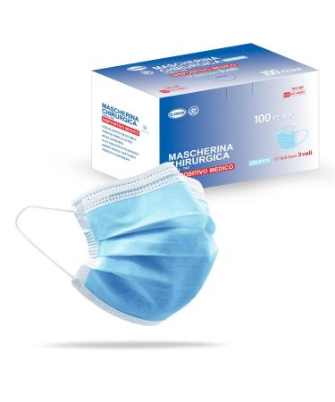 Medical type iir standard En14683 Certified oral masks op mask 3-layer Mouth protection facial mask disposable mask Einweg mask BFE 98% surgical mask (100 units (1 piece) Blue 100) 100 units (1 piece) blue 100