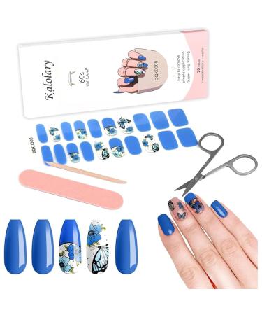 Kalolary Gel Nail Polish Strips Nail Gel Art Sticker Waterproof Full Nail Wraps Decal Sets with Scissors Nail File and Stick for Women Girls Nail Art Decor (UV/LED Lamp Required)-8