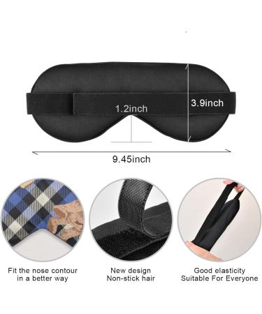 Haskirky Light Blocking Eye Mask for Men and Women - Breathable & Adjustable for Travel, Yoga, Meditation - Deep Sleep Mask - Navy Plaid - Buy Online on SooperMarket.com