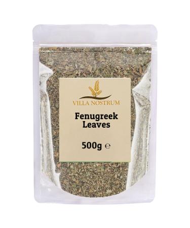 Dried Fenugreek Leaves 500g (Methi) by Villa Nostrum - Indian Spices Kasoori Methi Curries Teas Strong Flavor