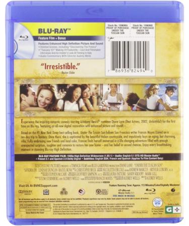 Under the Tuscan Sun Blu-ray 2003 US Import - Buy Now for a Taste of Italy - Buy Online on SooperMarket.com