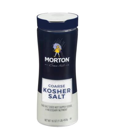 Morton Kosher Salt, Coarse, 16 Ounce - PACK OF 2