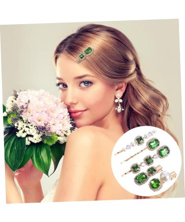 Gogogmee 1 Crystal Pearl Hair Clip Diamond Hair Clips Green Rhinestones Green Rhinestone Hair Barrettes Bridal Hair Accessories Bobby Hair Barrette Wedding Hair Clips Rhinestone Clips Alloy - Buy Online on SooperMarket.com