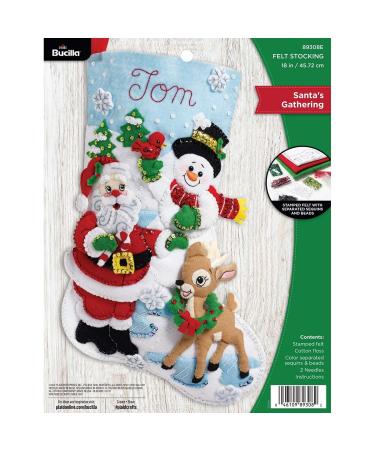 Bucilla  Santa's Gathering  Felt Applique Christmas Stocking  18