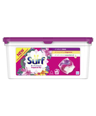 Surf Tropical Lily 3 in 1 Capsules Washing Capsules even more fragrance* for brilliantly clean laundry every time 27 washes