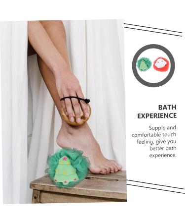 2pcs Exfoliating Bath Ball Shower Puff Sponges for Girls - Soft Bathing Loofah Accessories | Ideal for Holiday Gifting - Buy Online on SooperMarket.com