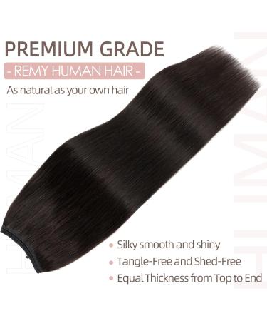 Wire In Hair Extensions One Piece 20inch #1B Natural Black 100% Real Remy Human Hair Natural Invisible - Buy Online on SooperMarket.com