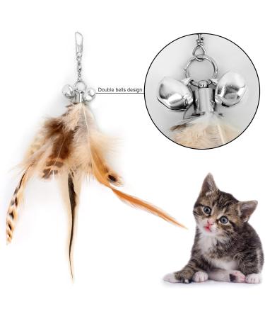MWOOT 6pcs Cat Feather Toys with Bells Feather Toys Spinning Attachment for Indoor Cats and Kitten Catcher Replacement Feather Refills with Bells Feather Cat Toys for Playing Catcher and Exercising - Buy Online on SooperMarket.com