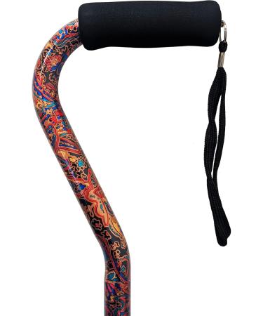 PCP Mobility & Homecare Adjustable Cane Aluminum Offset Handle with Wirst Strap Paisley Pattern - Buy Online on SooperMarket.com