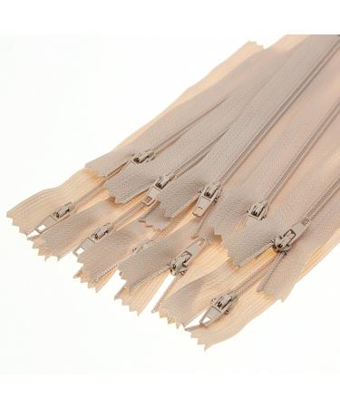 3 Beige Nylon Coil Zipper Closed End Zippers Bulk for DIY Tailor Sewing Crafts Bags Purses(20 PCS/Pack 16 Inch) SHUNLI Beige 16