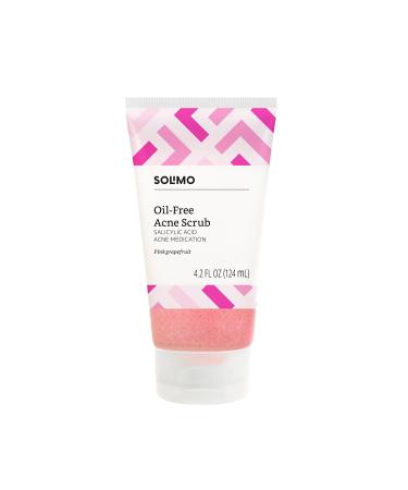 Amazon Brand - Solimo Oil-free Pink Grapefruit Facial Scrub  2% Salicylic Acid Acne Medication  Dermatologist Tested  4.2 Fluid Ounce 4.2 Fl Oz (Pack of 1)