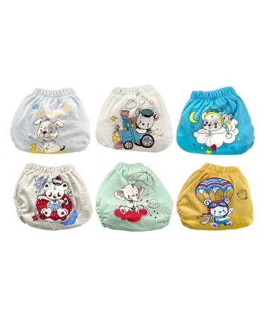 Ozyol trainer pants for dropping patch training 6 -pack - reusable learning diapers baby underwear for cleaning toilet training 80 Bear