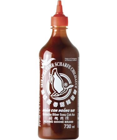 FLYING GOOSE Sriracha very hot chili sauce - very hot red cap seasoning sauce from Thailand (730 ml) very hot 730ml