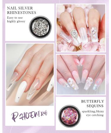 Phoenixy Poly Nail Gel Kit - 9 Colors Poly Nail Extension Gel with 48W LED UV Lamp | Extension Starter Kit Gift for Women - Buy Online on SooperMarket.com