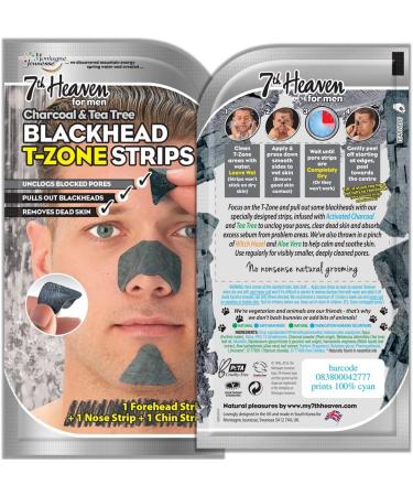 7th Heaven Men's Skin Essentials Gift Set with 4 Face Masks and 1 Set of T-Zone Pore Strips - Includes Black Wash Bag Exfoliating Body Puff and Grey Sports Towel - Buy Online on SooperMarket.com