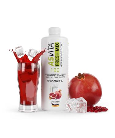 ASVITA beverage concentrate Fresh Mix 1: 80-1 liter bottle - beverage syrup sugar -free - 26 delicious syrup flavors (pomegranate) Zero sugar
