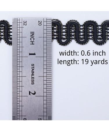 Black Braid Trim 0.6 Inch - 19 Yards Gimp Lace Trim for Sewing and Crafts - Buy Online on SooperMarket.com