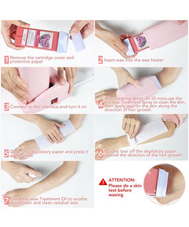 Dual Roll On Waxing Kit with Rose Wax Cartridge - Hair Removal Double Wax Warmer for Legs, Arms, Underarms - Pink - Buy Online on SooperMarket.com
