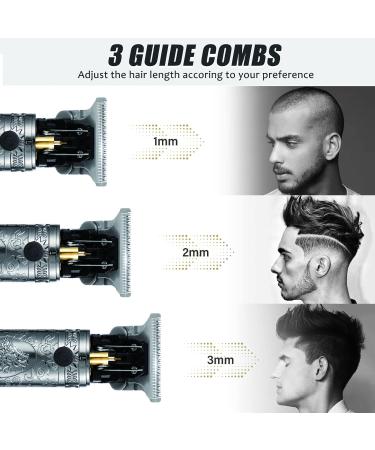 Ten-Tatent Professional Hair Clippers for Men - Cordless Beard Trimmer with T-Blade, Precision Cutting and Zero Gapped Grooming Kit in Grey - Buy Online on SooperMarket.com