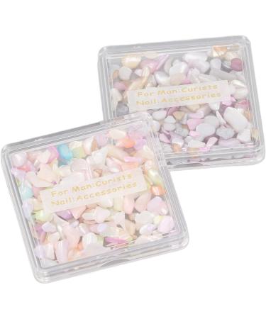 Nail Flakes Shell Slices Irregular Nail Jewelry Decorations 2 Boxes for Salon - Buy Online on SooperMarket.com