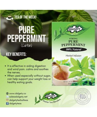 Dalgety Pure Peppermint Herbal Infusion 6x72g Cartons (6 Pack) 100% Natural Tea (Total 108 Teabags) Delicious and Packed with Unique Health Benefits - Buy Online on SooperMarket.com
