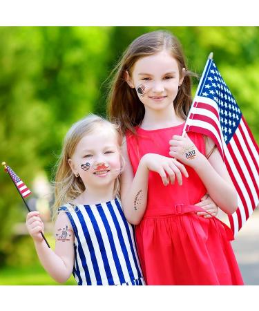 60 Sheets 4th of July Glow in the Dark Patriotic Temporary Tattoos with American Flag Design - Buy Online on SooperMarket.com
