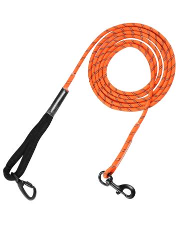 LOQATIDIS 3M Dog Tie Made of Check Cord Heavy Duty Reflective Nylon Rope Dog Training Leashes with Soft Grip Ideal for Large Small Medium and Puppy Dogs Orange Only 3m Leash / Orange