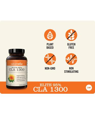 NatureWise Elite CLA 1300: Maximum Potency Workout Supplement for Muscle Retention & Growth - 95% CLA Safflower Oil, Non-Stimulating & Gluten Free - 1 Month Supply (90 Count) - Buy Online on SooperMarket.com
