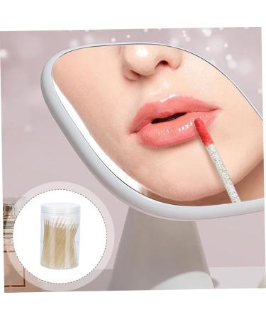100pcs Lip Brush Set | Silicone Exfoliating Lip Wands | Makeup Tools & Accessories | Portable Flocking Applicator - Yellow - Buy Online on SooperMarket.com