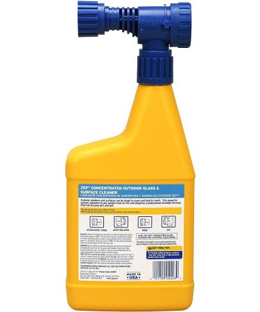 Zep Hose-End Outdoor Cleaner - 32oz (Case of 2) - Ideal for Outdoor Glass and Surfaces - Buy Online on SooperMarket.com