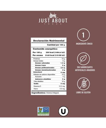 Just About Foods Oat Flour 2 lb - Vegan & Non-GMO - Buy Online on SooperMarket.com