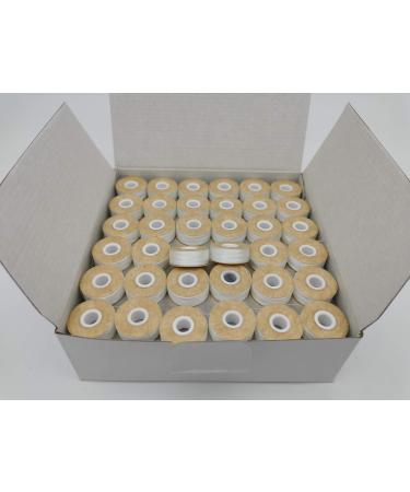 Prewound Bobbin, Card Board, Size L (SA155, Size 9.4), White Color, 144pcs per Box, 75D/2 Polyester, Doublelin,Compatible with Babylock, Barudan, Bernina, Brother, Consew, Singer, Tajima and More