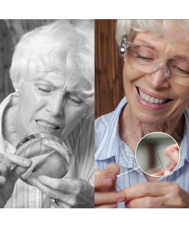 Zoom Vision Hands Free Magnifying Glasses with Light - 160% Magnification, Dual LED Lights - Includes Non-Lighted Magnifying Glasses for Reading, Close Work, and Crafts - Buy Online on SooperMarket.com