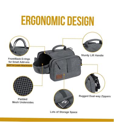 OneTigris Hoppy Camper 2.0 Dog Backpack - Tear-Resistant Hiking & Camping Pack for M/L Size Dogs (Large Grey) | International Shipping Available - Buy Online on SooperMarket.com