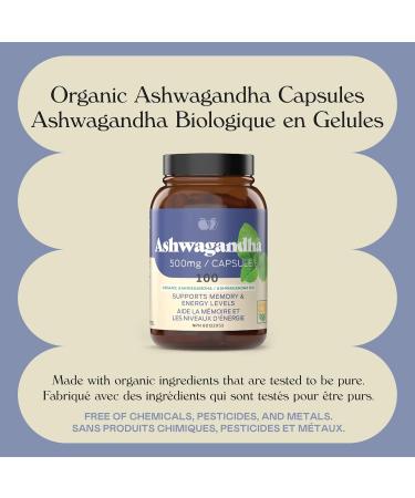 Organic Ashwagandha Capsules - 100 Capsules 500mg Pure Ashwagandha Stress Mood & Energy Support Supplement - Buy Online on SooperMarket.com