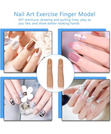 2Pcs Silicone Fake Nail Training Fingers for DIY Manicure and Nail Art Practice - Buy Online on SooperMarket.com