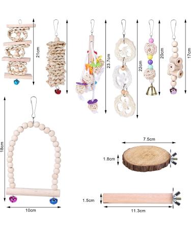 Bird Toys - 9 Piece Parrot Swing Set & Cage Accessories | Wooden Platforms for Budgies Finches & Nymphensittiche - Buy Online on SooperMarket.com