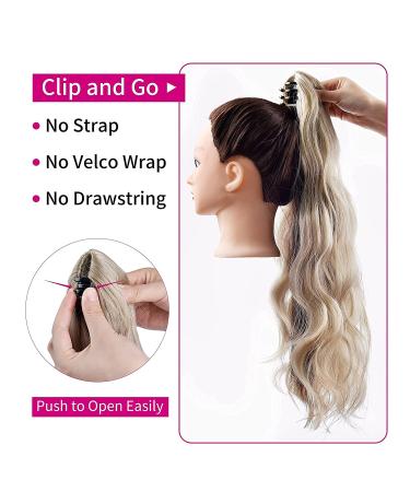 REECHO 16 Inch Dark Blonde Ponytail Extension | Easy Claw Clip-In Hairpiece for Women - Buy Online on SooperMarket.com