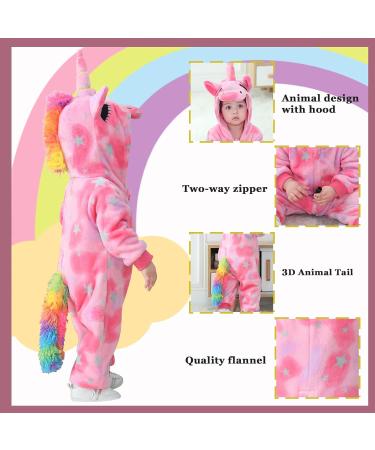 Doladola Baby Flannel Unicorn Hooded Romper | Toddler Jumpsuit 18-24 Months - Buy Online on SooperMarket.com