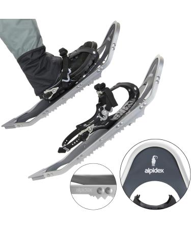 ALPIDEX Snowshoes for Men & Women Aluminum Frame Size 38+ Up to 130 kg Includes Carrying Bag Durable Grey Design - Buy Online on SooperMarket.com